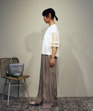 ZMKHB42070 al'aise modulation(アレーズモジュレーション) 【洗える】袖シアー切り替えデザインブラウス アイボリー