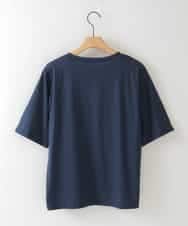 ZMKHB47099 al'aise modulation(アレーズモジュレーション) パッチロゴコットンデザインTシャツ ネイビー