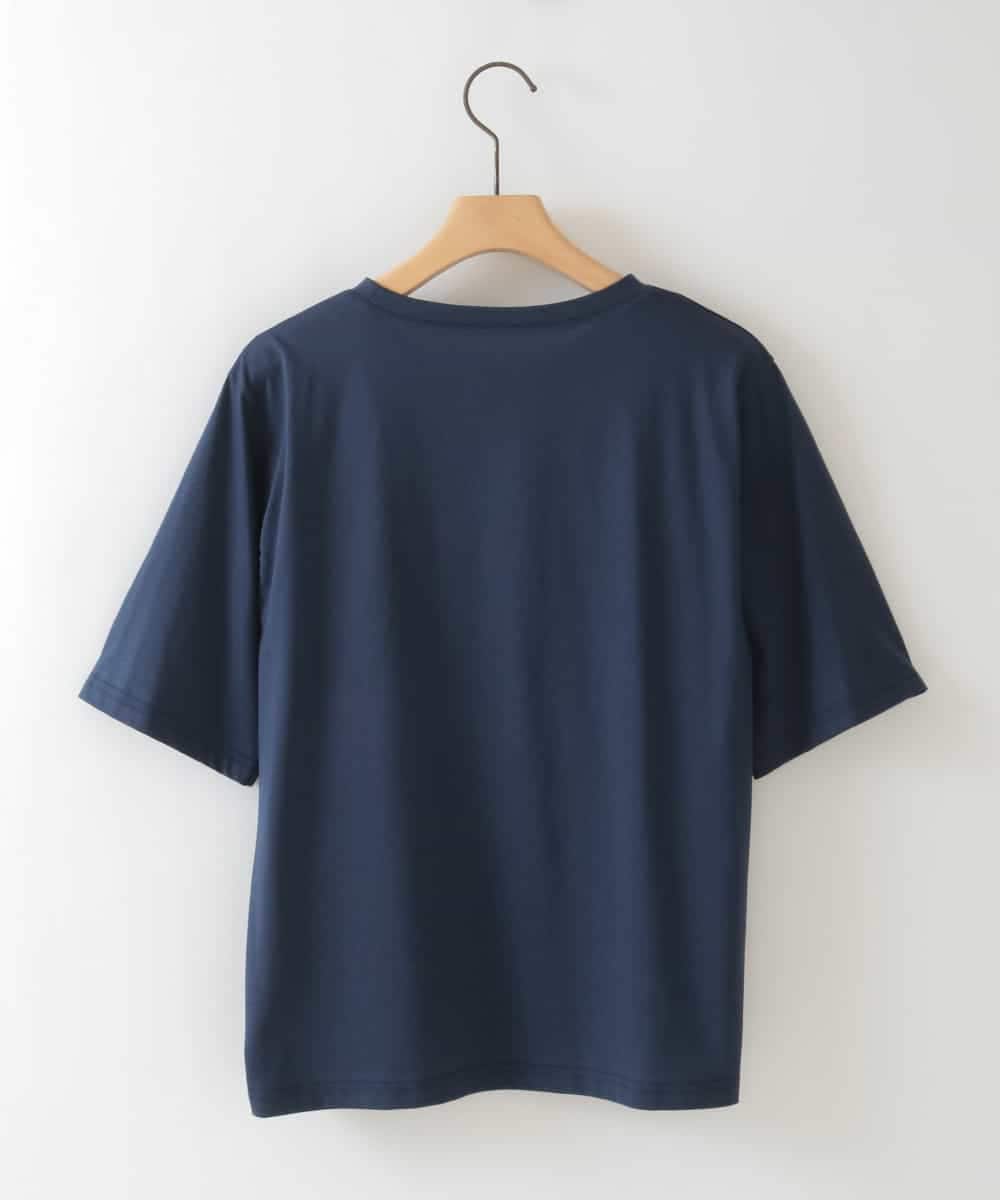 ZMKHB47099 al'aise modulation(アレーズモジュレーション) パッチロゴコットンデザインTシャツ ネイビー