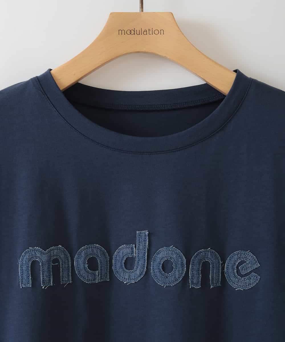 ZMKHB47099 al'aise modulation(アレーズモジュレーション) パッチロゴコットンデザインTシャツ ネイビー