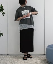 ZMKHB50085 al'aise modulation(アレーズモジュレーション) ドロストシアージョイントTシャツ ダークグレー