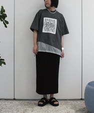 ZMKHB50085 al'aise modulation(アレーズモジュレーション) ドロストシアージョイントTシャツ ダークグレー
