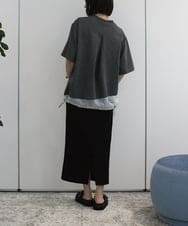 ZMKHB50085 al'aise modulation(アレーズモジュレーション) ドロストシアージョイントTシャツ ダークグレー