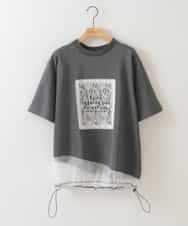 ZMKHB50085 al'aise modulation(アレーズモジュレーション) ドロストシアージョイントTシャツ ダークグレー