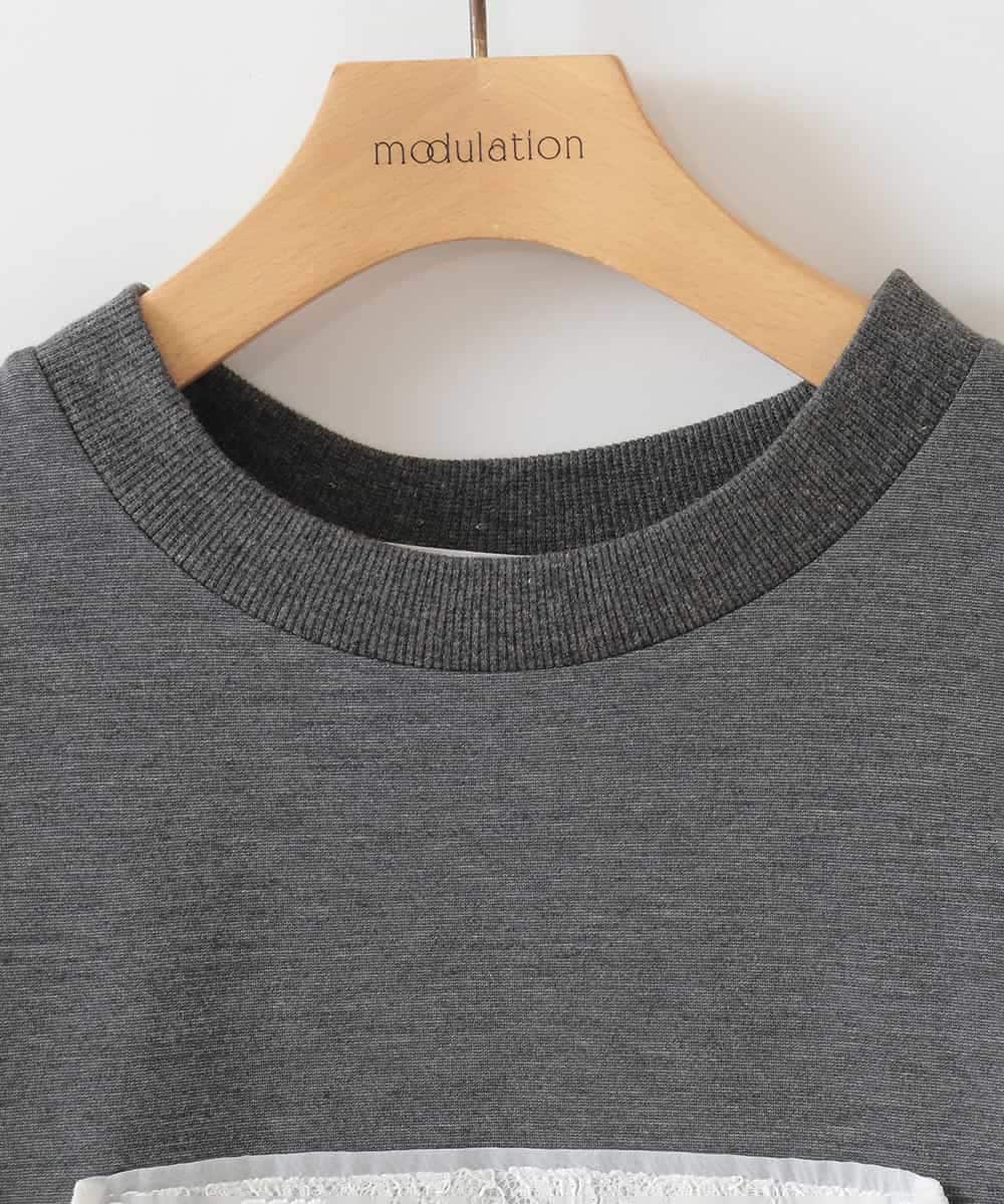 ZMKHB50085 al'aise modulation(アレーズモジュレーション) ドロストシアージョイントTシャツ ダークグレー