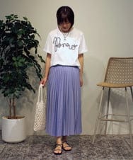 ZMKHB52098 al'aise modulation(アレーズモジュレーション) フリンジロゴデザインTシャツ ホワイト