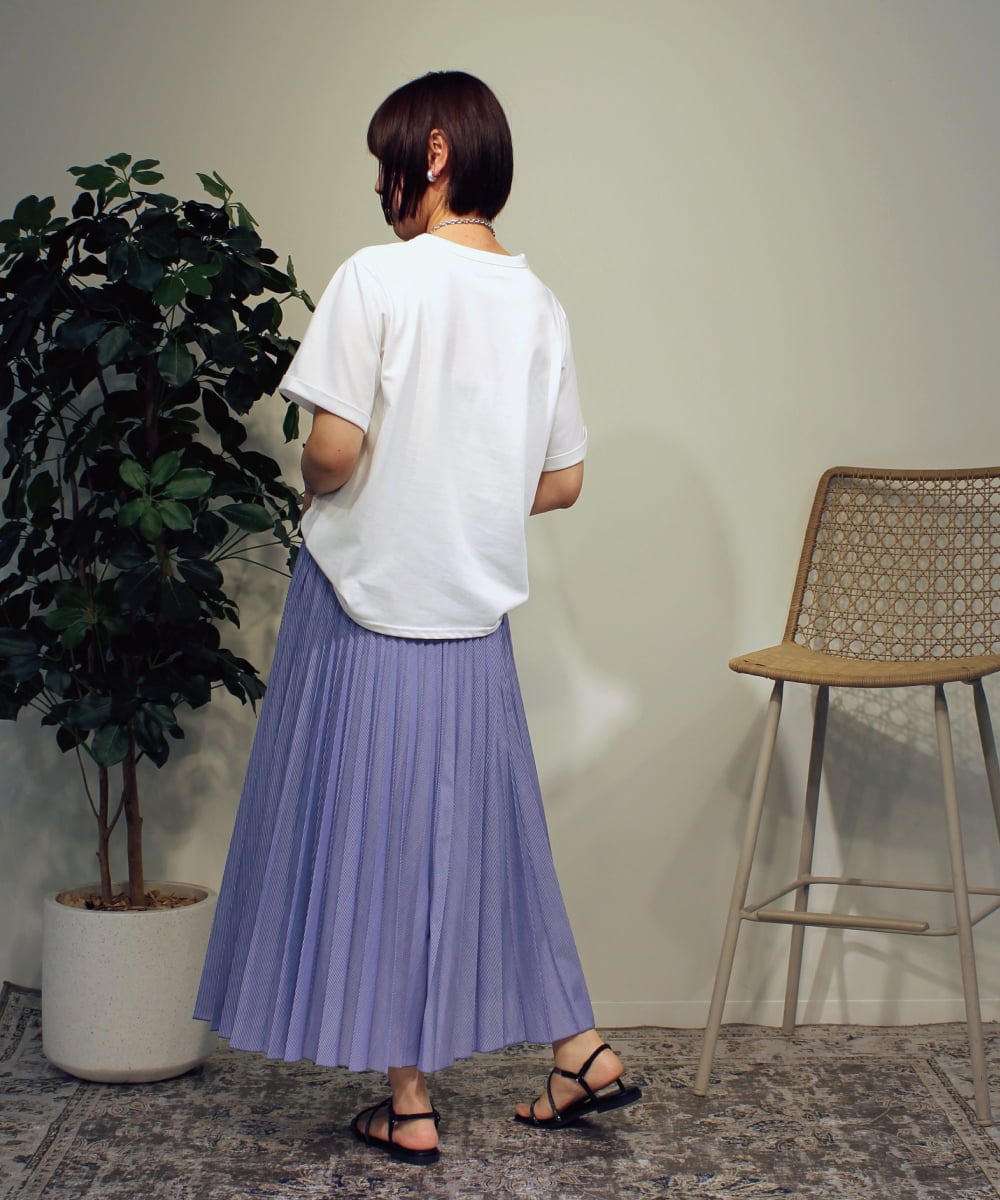 ZMKHB52098 al'aise modulation(アレーズモジュレーション) フリンジロゴデザインTシャツ ホワイト