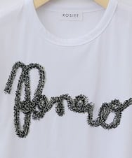 ZMKHB52098 al'aise modulation(アレーズモジュレーション) フリンジロゴデザインTシャツ ホワイト