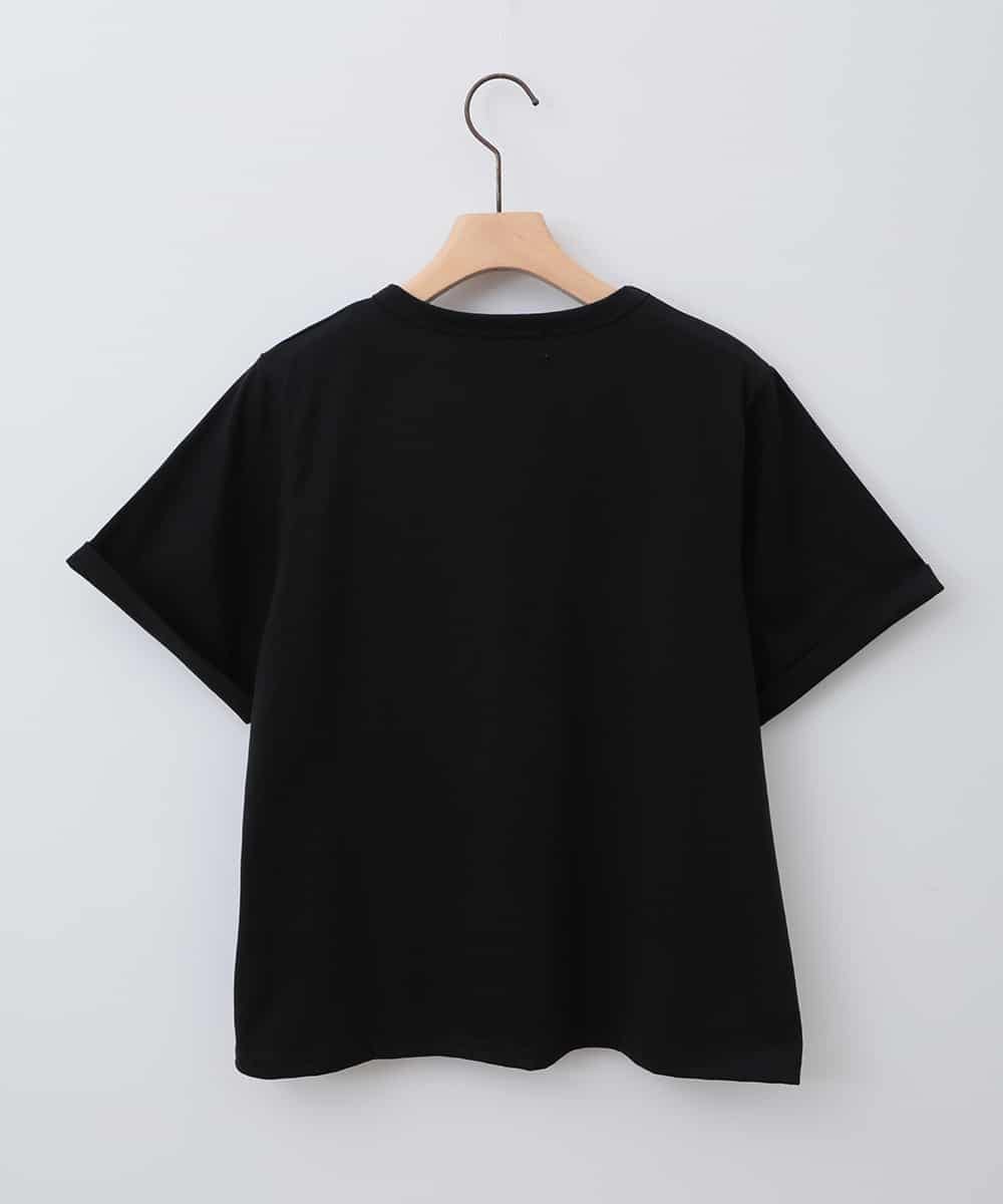 ZMKHB52098 al'aise modulation(アレーズモジュレーション) フリンジロゴデザインTシャツ ブラック