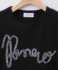 ZMKHB52098 al'aise modulation(アレーズモジュレーション) フリンジロゴデザインTシャツ ブラック
