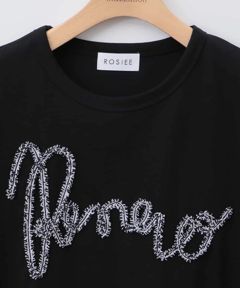 ZMKHB52098 al'aise modulation(アレーズモジュレーション) フリンジロゴデザインTシャツ ブラック