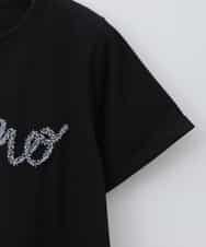ZMKHB52098 al'aise modulation(アレーズモジュレーション) フリンジロゴデザインTシャツ ブラック