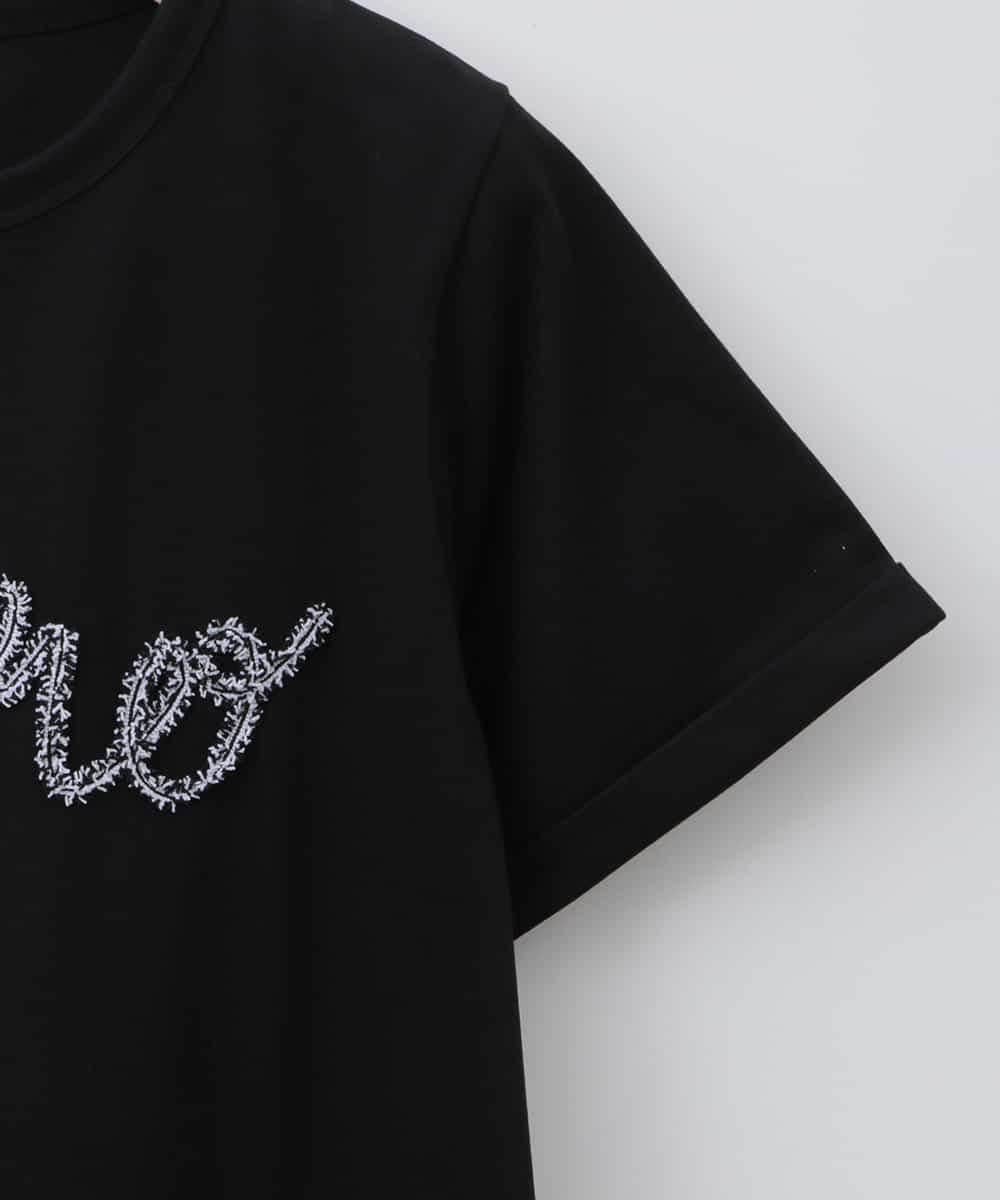 ZMKHB52098 al'aise modulation(アレーズモジュレーション) フリンジロゴデザインTシャツ ブラック