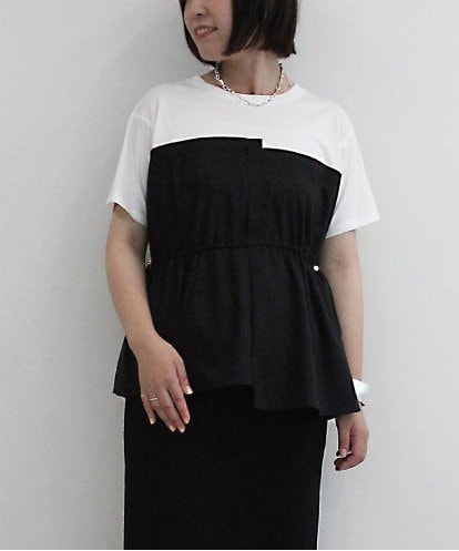 ZMKHB55098  レイヤード風ドロストプルオーバー。