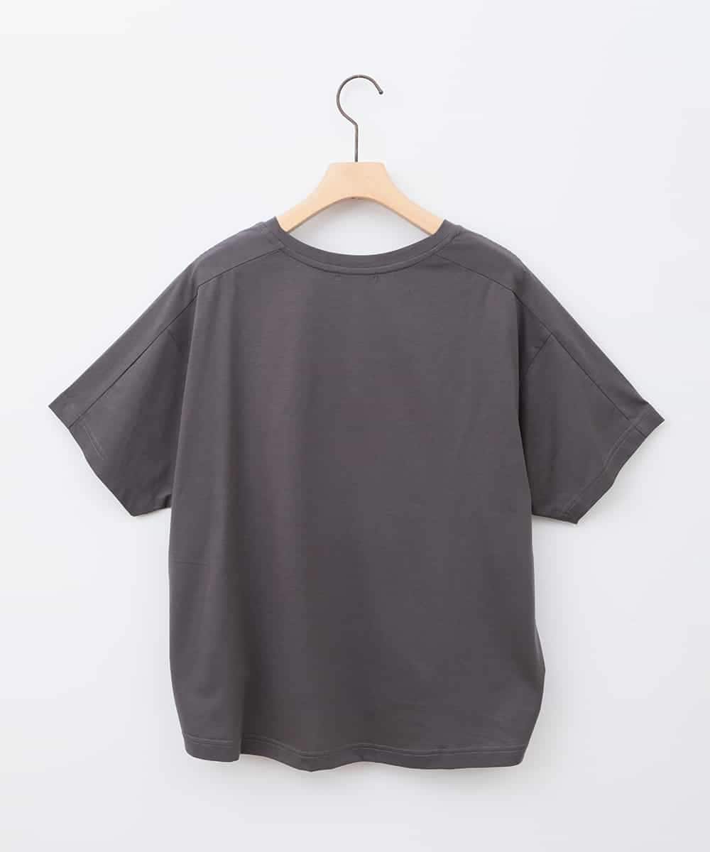 ZMKHB56079 al'aise modulation(アレーズモジュレーション) 【接触冷感】スタッズロゴデザインTシャツ ダークグレー