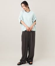 ZMKHE02080 al'aise modulation(アレーズモジュレーション) 【洗える】ボタンデザイン切り替えカットソー グリーン