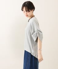 ZMKHE02080 al'aise modulation(アレーズモジュレーション) 【洗える】ボタンデザイン切り替えカットソー グレー