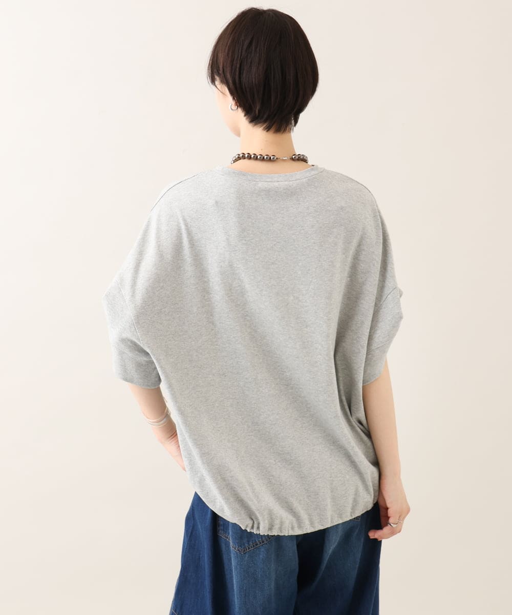 ZMKHE02080 al'aise modulation(アレーズモジュレーション) 【洗える】ボタンデザイン切り替えカットソー グレー