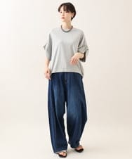 ZMKHE02080 al'aise modulation(アレーズモジュレーション) 【洗える】ボタンデザイン切り替えカットソー グレー