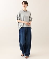 ZMKHE02080 al'aise modulation(アレーズモジュレーション) 【洗える】ボタンデザイン切り替えカットソー グレー