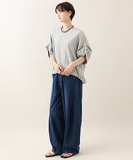 ZMKHE02080 al'aise modulation(アレーズモジュレーション) 【洗える】ボタンデザイン切り替えカットソー グレー