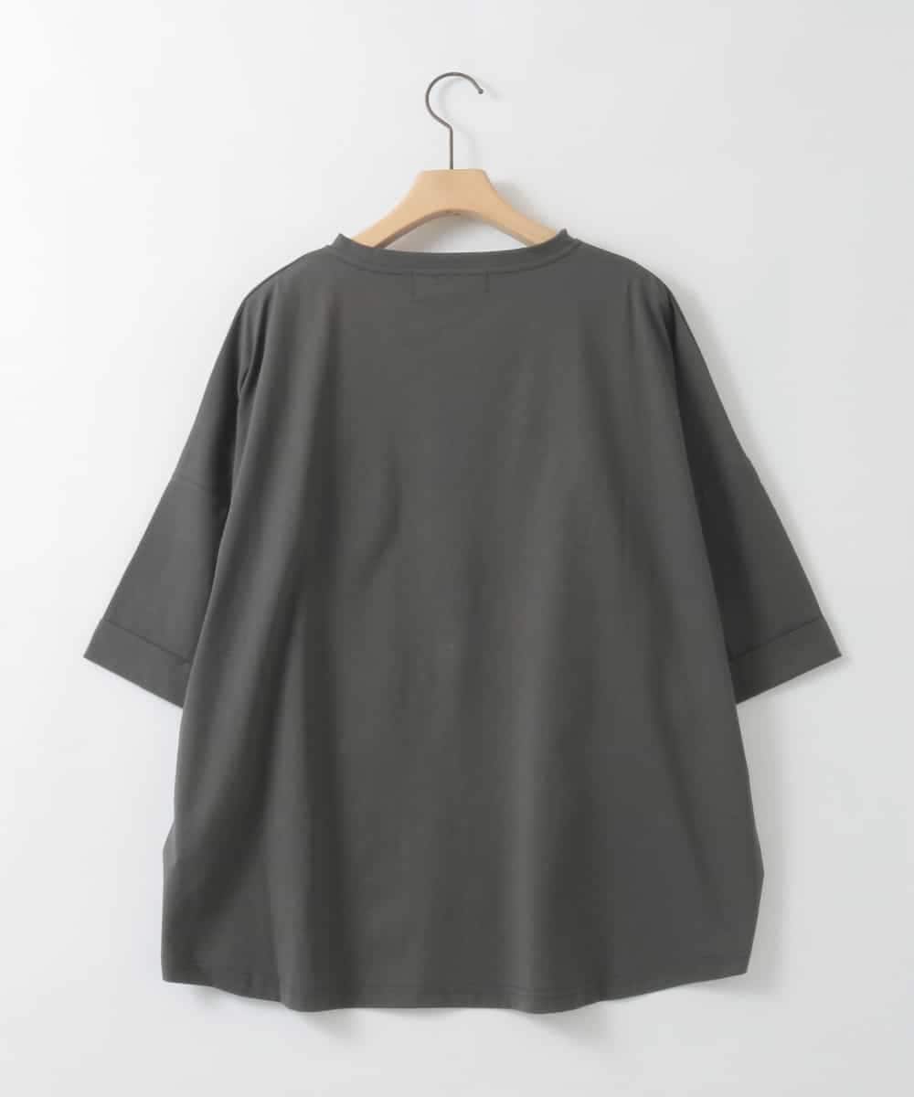 ZMKHE03049 al'aise modulation(アレーズモジュレーション) グリッター×ロゴプリントカットソー ダークグレー