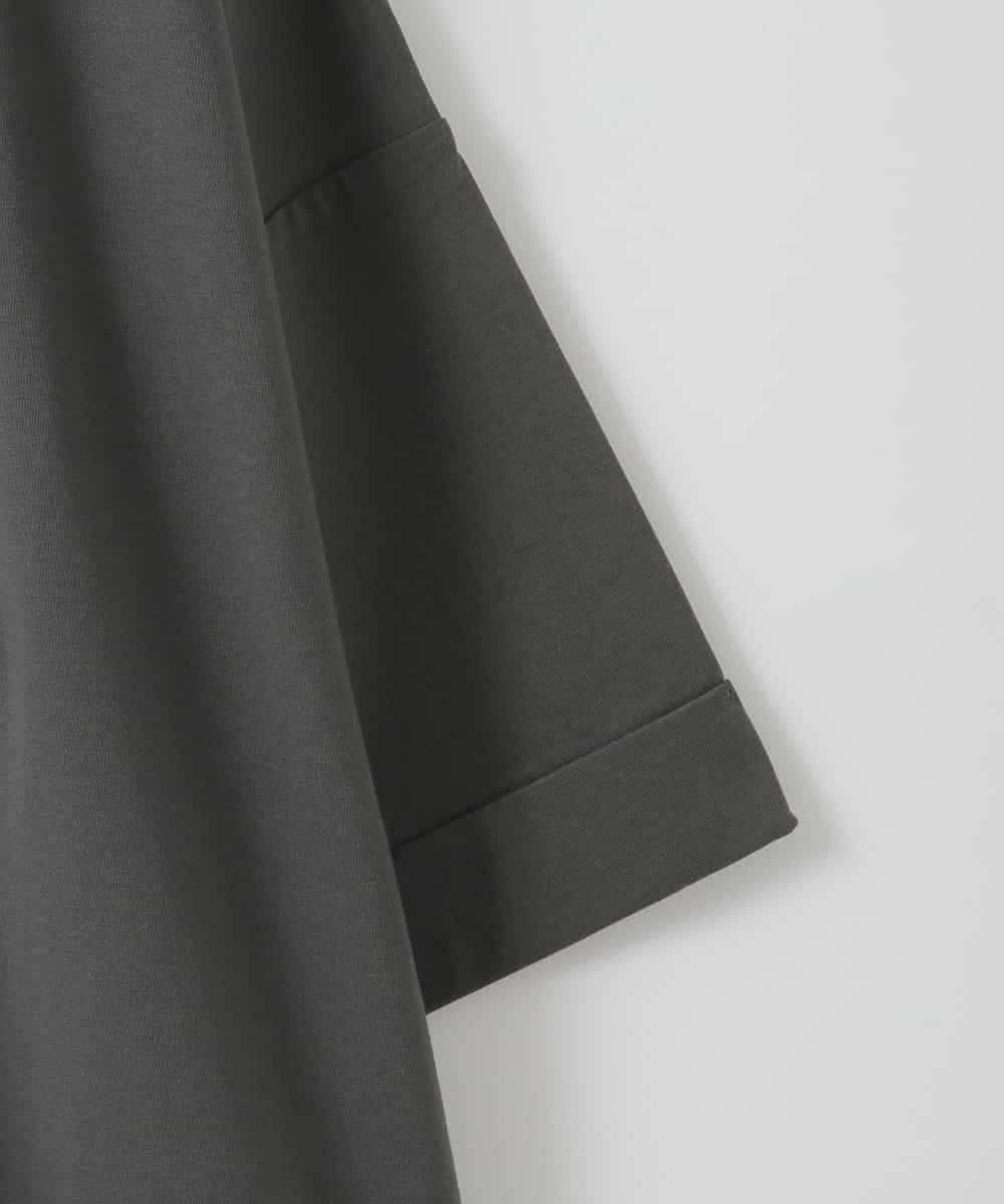 ZMKHE03049 al'aise modulation(アレーズモジュレーション) グリッター×ロゴプリントカットソー ダークグレー