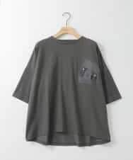 ZMKHE05049 al'aise modulation(アレーズモジュレーション) フロントフラップポケットカットソー ダークグレー