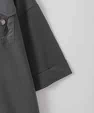 ZMKHE05049 al'aise modulation(アレーズモジュレーション) フロントフラップポケットカットソー ダークグレー