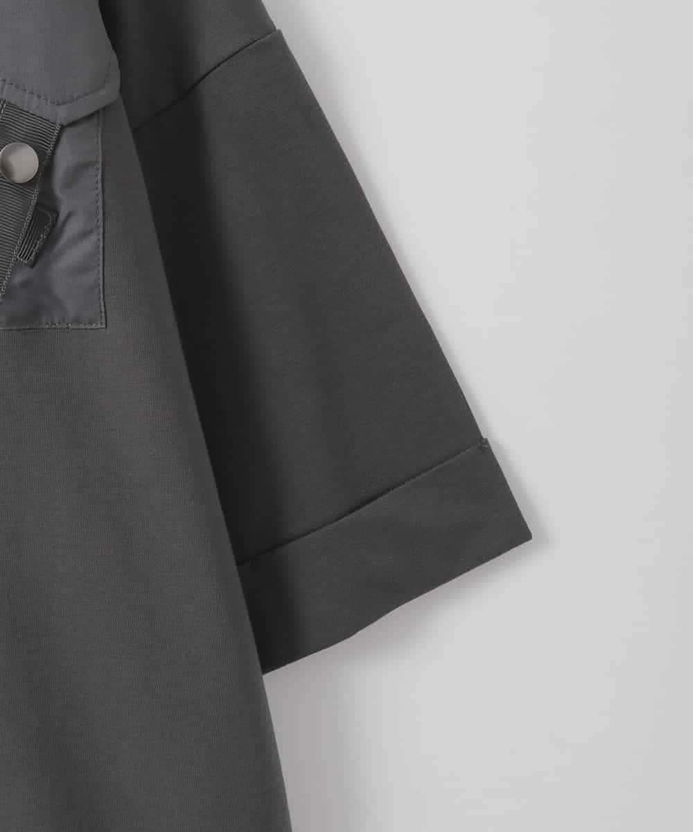 ZMKHE05049 al'aise modulation(アレーズモジュレーション) フロントフラップポケットカットソー ダークグレー