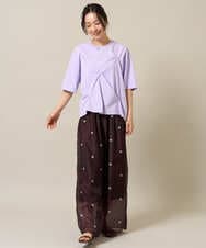 ZMKHE06070 al'aise modulation(アレーズモジュレーション) イレギュラータックデザインTシャツ ピンク