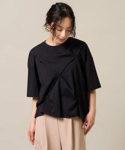 ZMKHE06070 al'aise modulation イレギュラータックデザインTシャツ