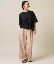 ZMKHE06070 al'aise modulation(アレーズモジュレーション) イレギュラータックデザインTシャツ ブラック