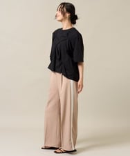 ZMKHE06070 al'aise modulation(アレーズモジュレーション) イレギュラータックデザインTシャツ ブラック
