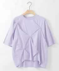 ZMKHE06070 al'aise modulation(アレーズモジュレーション) イレギュラータックデザインTシャツ ピンク