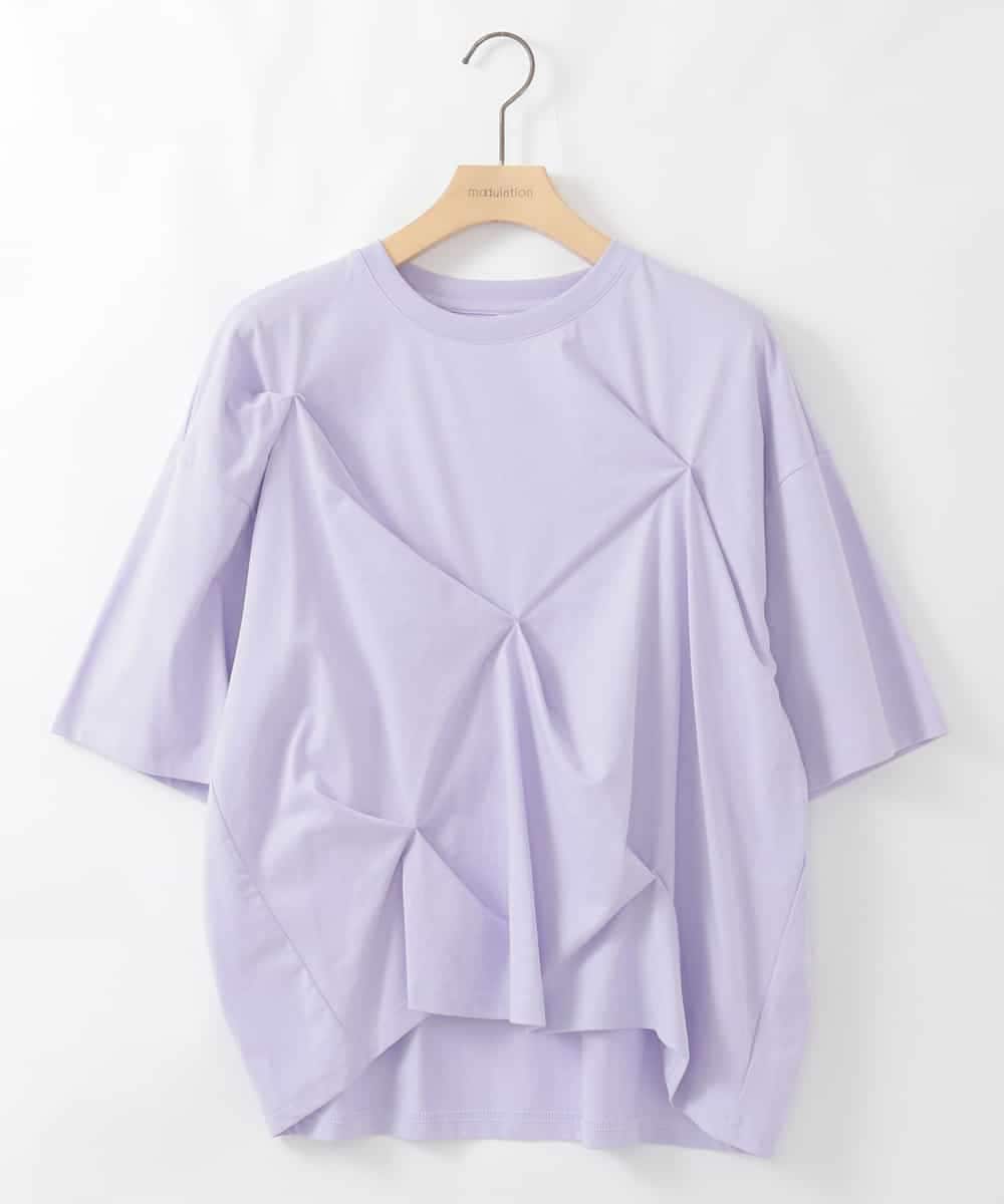 ZMKHE06070 al'aise modulation(アレーズモジュレーション) イレギュラータックデザインTシャツ ピンク