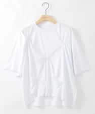 ZMKHE06070 al'aise modulation(アレーズモジュレーション) イレギュラータックデザインTシャツ アイボリー