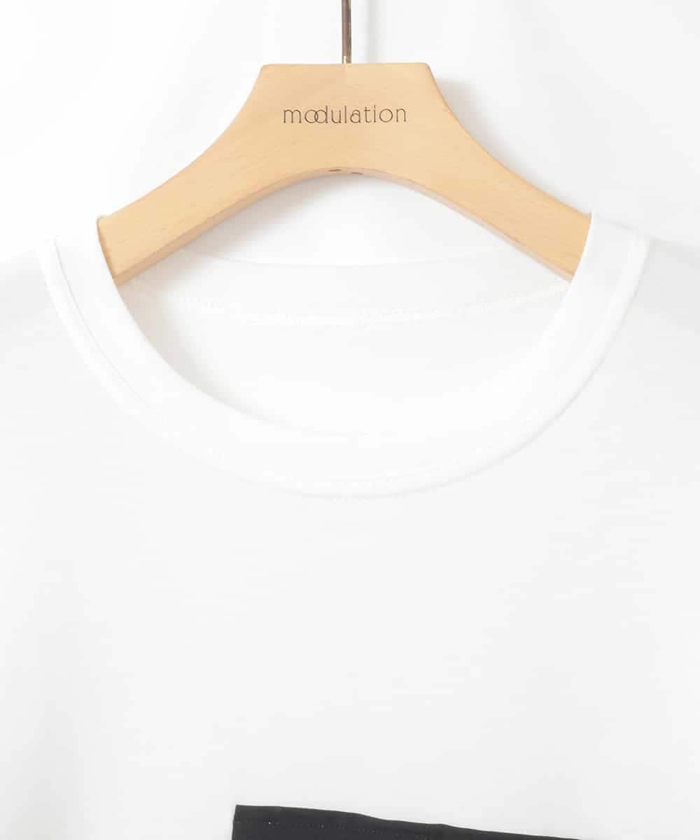 ZMKHE09099 al'aise modulation(アレーズモジュレーション) 【接触冷感/洗える】ドッキングデザインカットソー ブラック