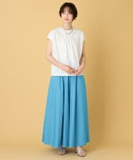 ZMKHE10099 al'aise modulation(アレーズモジュレーション) 【日本製/洗える】レースドッキングフレンチスリーブプルオーバー ホワイト