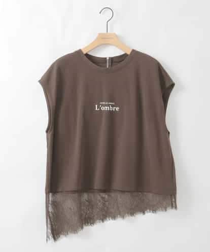 ZMKHE12068 al'aise modulation 裾レースフレンチスリーブTシャツ