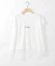 ZMKHE12068 al'aise modulation(アレーズモジュレーション) 裾レースフレンチスリーブTシャツ ホワイト