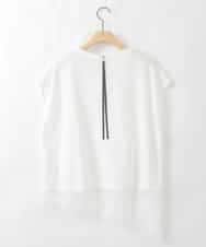 ZMKHE12068 al'aise modulation(アレーズモジュレーション) 裾レースフレンチスリーブTシャツ ホワイト