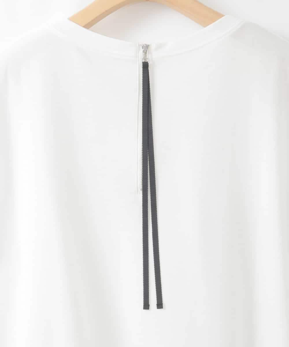 ZMKHE12068 al'aise modulation(アレーズモジュレーション) 裾レースフレンチスリーブTシャツ ホワイト