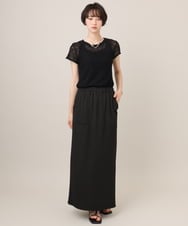 ZMKHE13069 al'aise modulation(アレーズモジュレーション) メッシュレースデザインカットソー ブラック