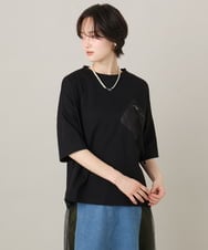 ZMKHE14049 al'aise modulation(アレーズモジュレーション) フロントジップポケットカットソー ブラック