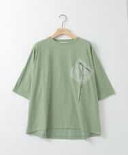 ZMKHE14049 al'aise modulation(アレーズモジュレーション) フロントジップポケットカットソー グリーン