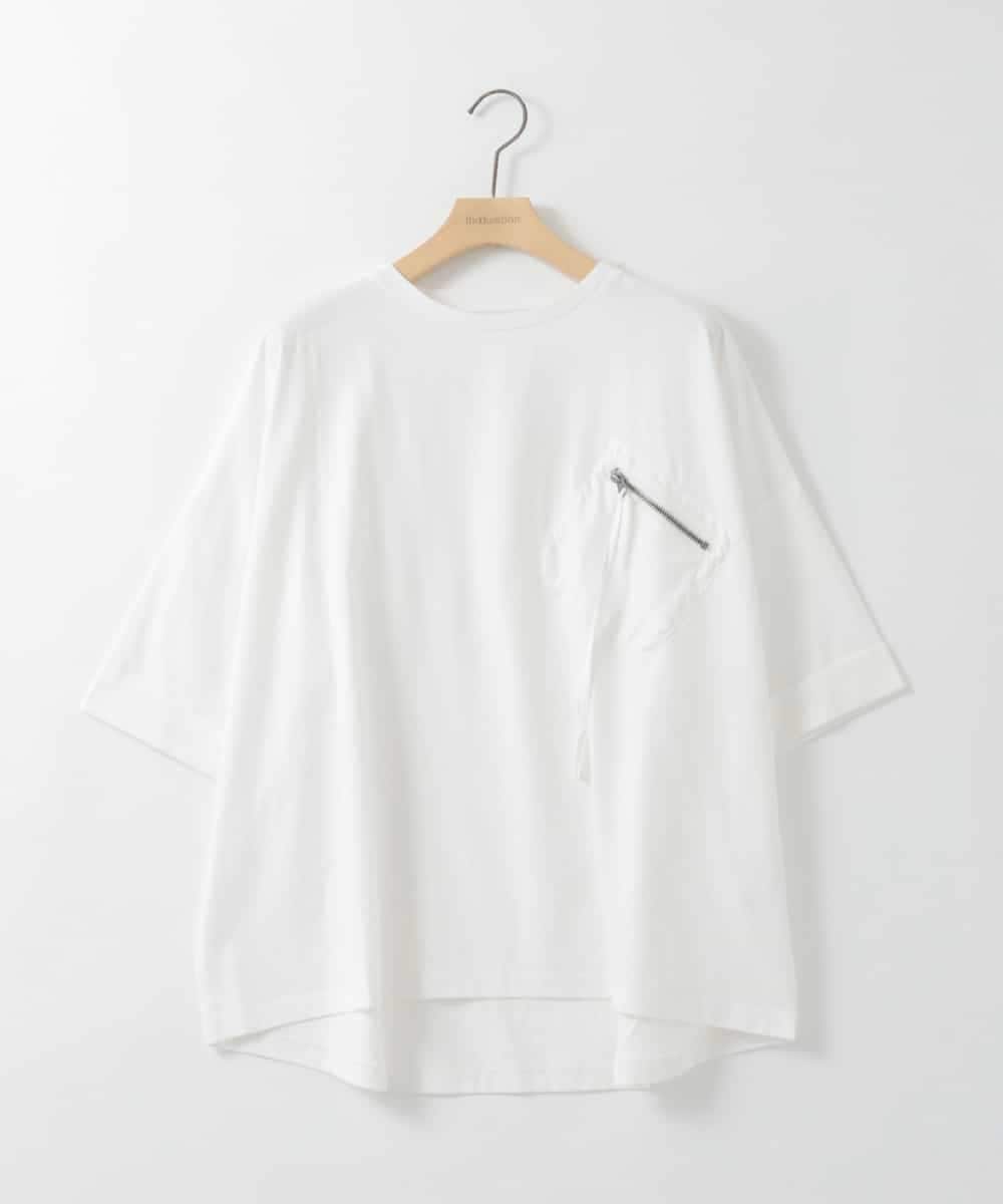 ZMKHE14049 al'aise modulation(アレーズモジュレーション) フロントジップポケットカットソー ホワイト