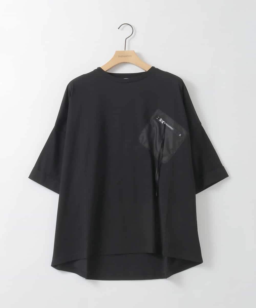 ZMKHE14049 al'aise modulation(アレーズモジュレーション) フロントジップポケットカットソー ブラック