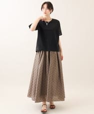 ZMKHE14098 al'aise modulation(アレーズモジュレーション) 【洗える/接触冷感】異素材ドッキングレースプルオーバー ブラック