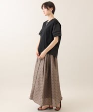 ZMKHE14098 al'aise modulation(アレーズモジュレーション) 【洗える/接触冷感】異素材ドッキングレースプルオーバー ブラック